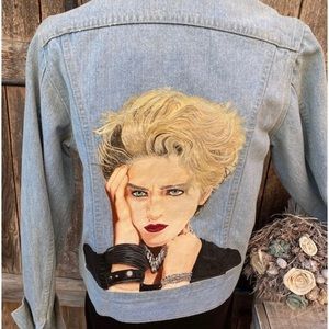 Jean Jacket-Pop Star Madonna-Lee Jean Jacket-1990s Madonna Album Cover-Handpaint